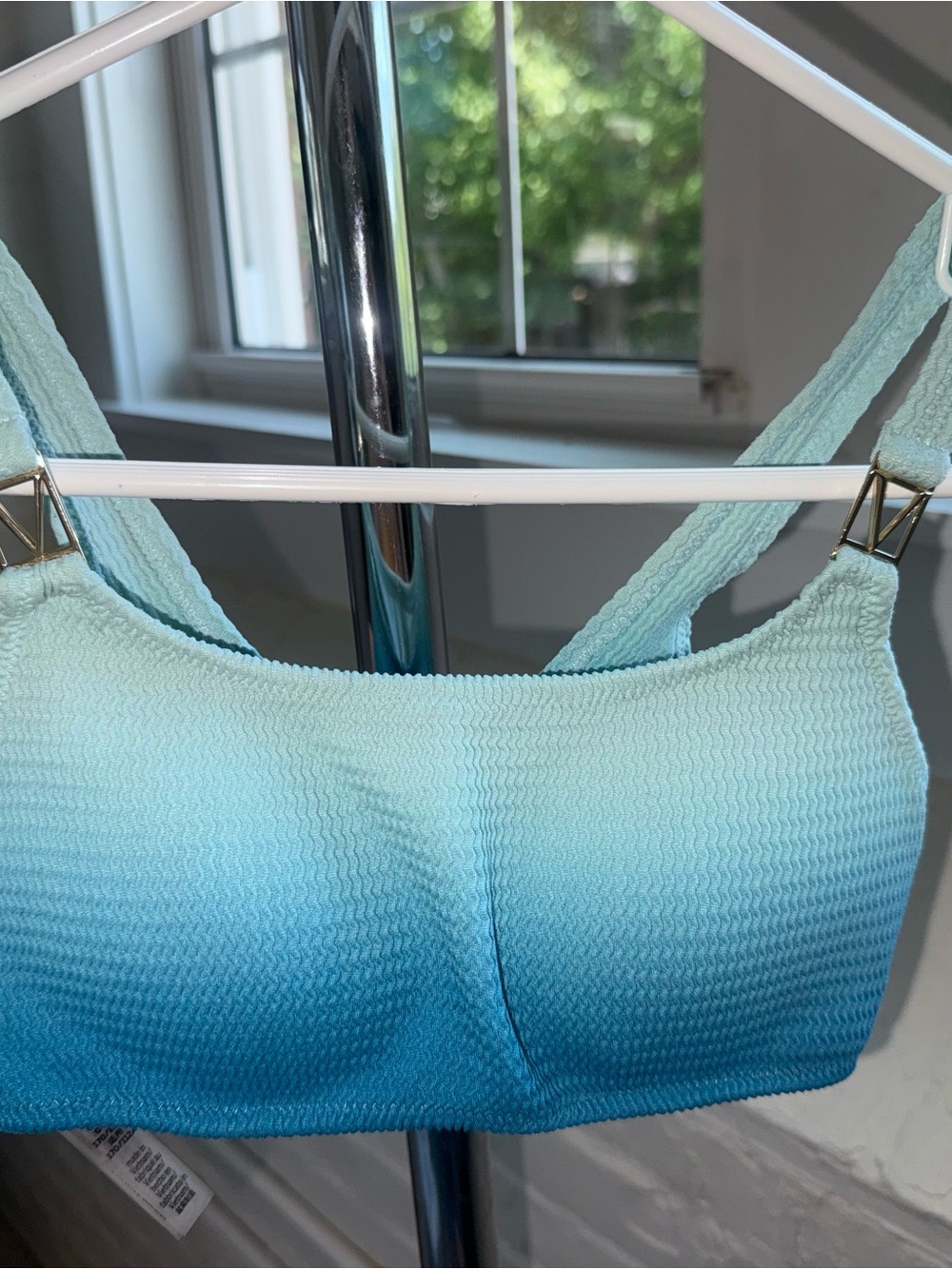 Victoria's Secret Aqua Ombre Lace-Trim Swim Top